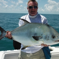 A bit of exotica – Dorset based angler Ian Napier with a 34 lb permit caught in the Gulf of Mexico out of Key West Florida. This fish was caught on Off The Rock charters, skippered Capt Brad Nowicki.