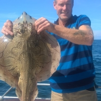 20 Duncan Mcloughlan with an 80lb blue caught on the same trip from Brixham as number 18, Both went back within minutes unharmed