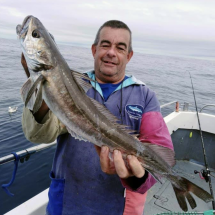 16 Graham Stevens with a 4lb 12oz hake caught 20m west of Lundy on Teddy Boy Charters from Minehead