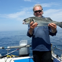 2 Peter Welford caught this fine bass on his boat Sailor. It wsas hooked on a wreck off hastings.